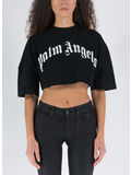 FELPA CURVED LOGO BACK ZIP CROPPED, 1001 BLACK WHITE, thumb