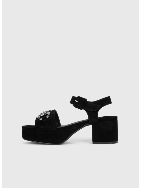 SANDALO TIMELESS, BLACK SUEDE, medium