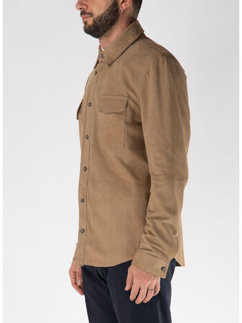 GIACCA A CAMICIA CON COLLETTO BUTTON DOWN, 230 KAKI, small
