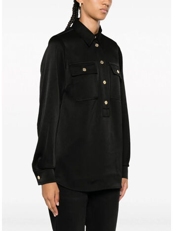 CAMICIA A RASO, 001 BLACK, small