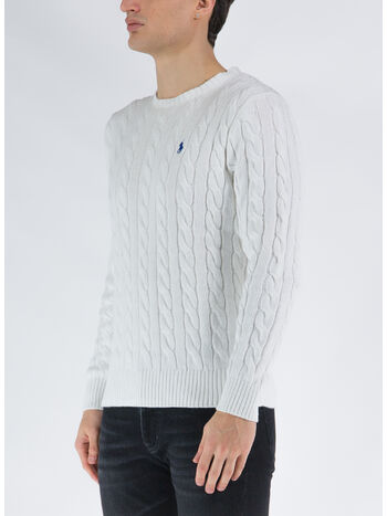 MAGLIONE A TRECCIA, WHITE, small