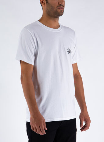 T-SHIRT BASIC STUSSY, WHITE, small