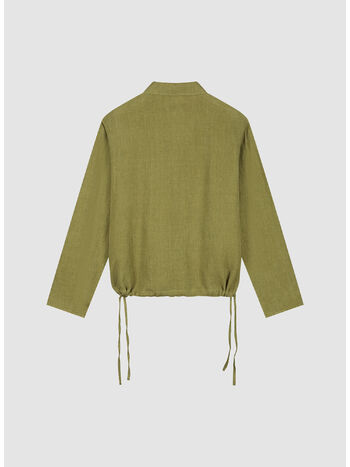 PULLOVER LINEN QUARTER ZIP, 300 GREEN, small