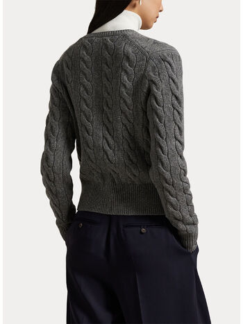 CARDIGAN INTRECCIATO, FLANNEL GREY HEATHER, small