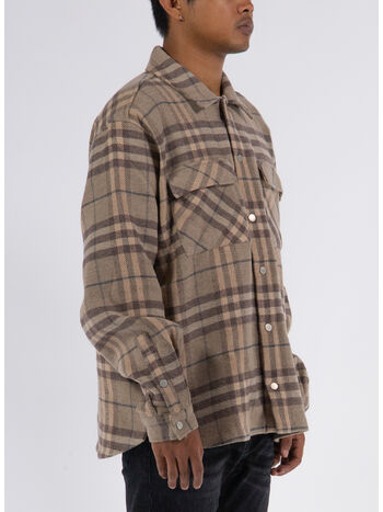 CAMICIA INTIAL PRINT FLANNEL, 407 HAZEL/PAPYRUS/GREY, small