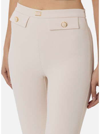 PANTALONE DRITTO IN CRÊPE STRETCH CON PATTE, 193, small
