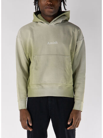 FELPA HOODIE CON LOGO STAMPATO, C0502 USED DRYED HERB, small