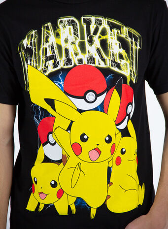 T-SHIRT POKEMON PIKACHU ELECTRIC SHOCK, BLACK, small