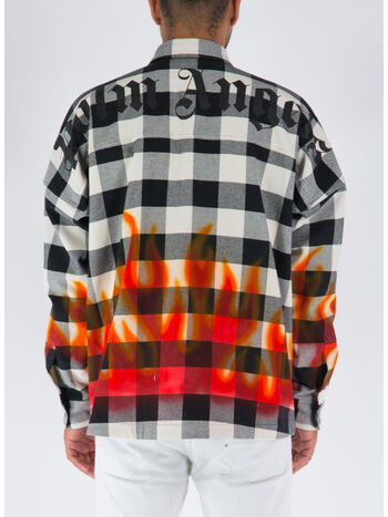 CAMICIA BURNING CON LOGO, 1025 BLACK RED, small