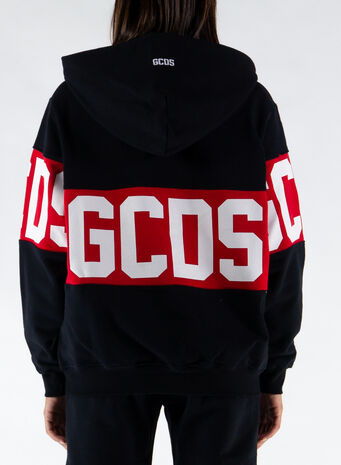 FELPA BAND LOGO HOODIE, BLACK, small