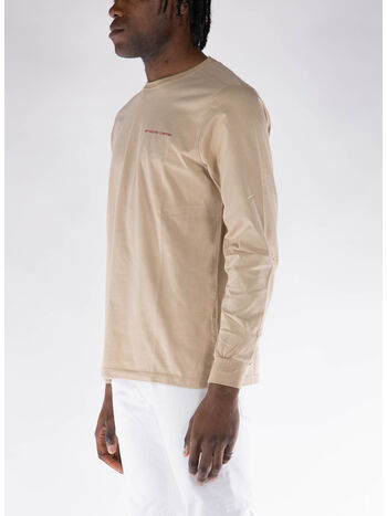 T-SHIRT CON LOGO, WHITE PEPPER/RIO RED, small