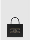 BORSA TOTE PICCOLA CON LOGO, 110 NERO, thumb