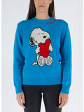 MAGLIONE NEW QUEEN SNOOPY, EMB SNOOPY 31 AZZURRO, thumb