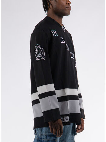 T-SHIRT LONG SLEEVE ML HOCKEY JERSEY, 001 BLACK, small