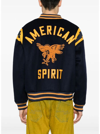 GIUBBOTTO BOMBER AMERICAN SPIRIT LIGHTING, 2133 NAVY/MUSTARD YELLOW, small
