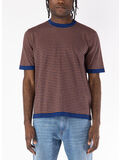 T-SHIRT COMBE STRIPES, B03 BLUE DEPTHS - BROWN BRAN, thumb