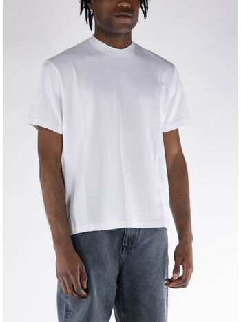 T-SHIRT GIROCOLLO, 01 WHITE, small