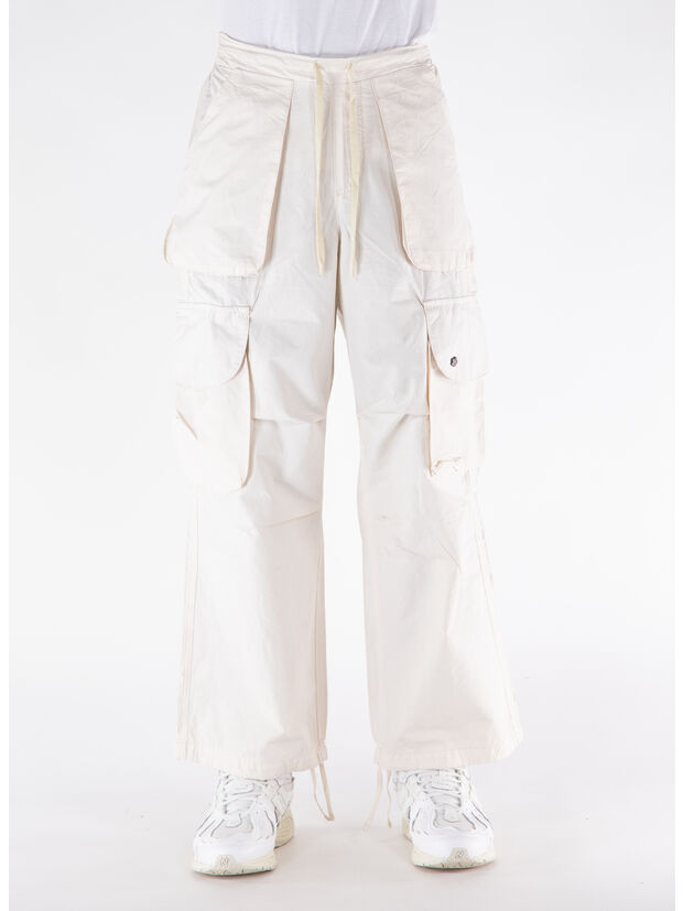 PANTALONE CARGO IN NYLON, 013 CREAM, large