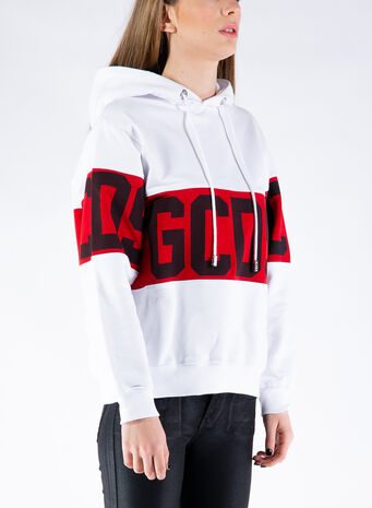 FELPA BAND LOGO HOODIE, WHITE01, small