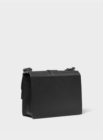 BORSA A TRACOLLA GREENWICH PICCOLA IN PELLE SAFFIANO, 001BLACK, small