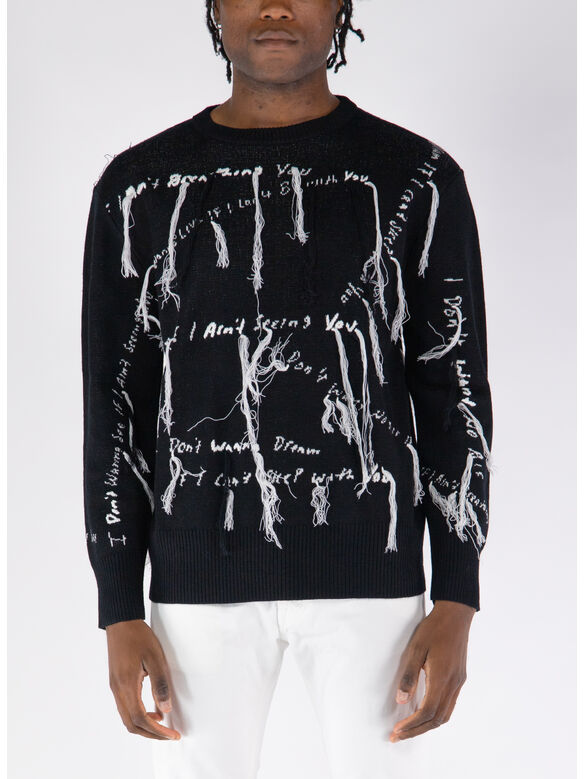 MAGLIONE KNIT LYRIC CREWNECK, 001 BLACK, medium