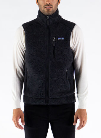 SMANICATO RETRO PILE VEST, BLK, small
