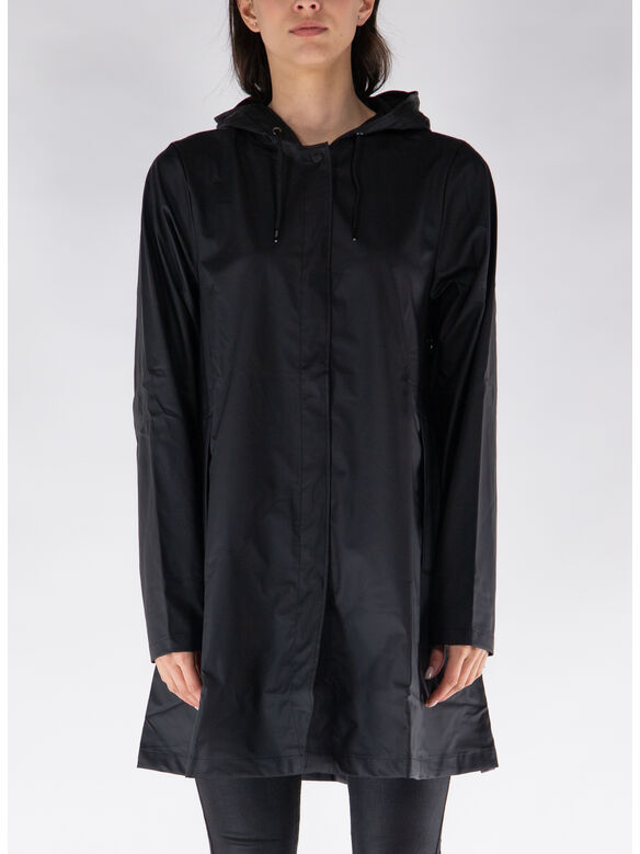 GIACCA CON CAPPUCCIO A-LINE IMPERMEABILE, 01 BLACK, medium