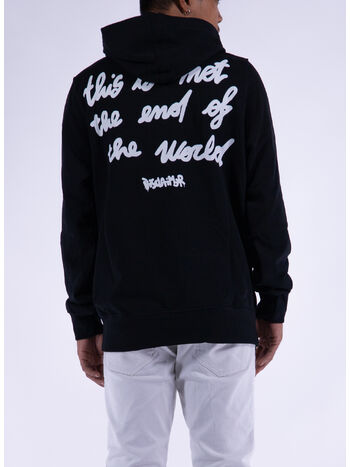 FELPA HOODIE CON STAMPA, NERO, small