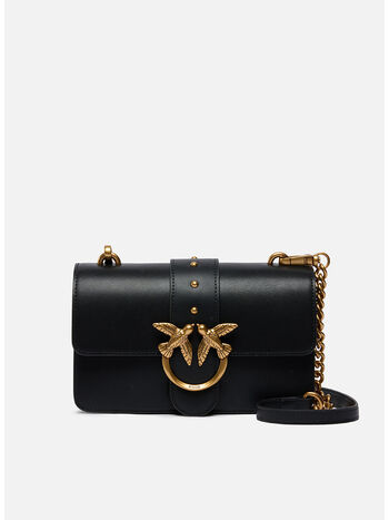 BORSA PICCOLA LOVE BAG ONE IN PELLE, Z99Q NERO-ANTIQUE GOLD, small