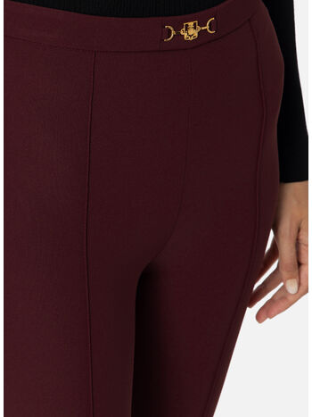 PANTALONE PALAZZO IN CRÊPE STRETCH CON MORSETTO, , small