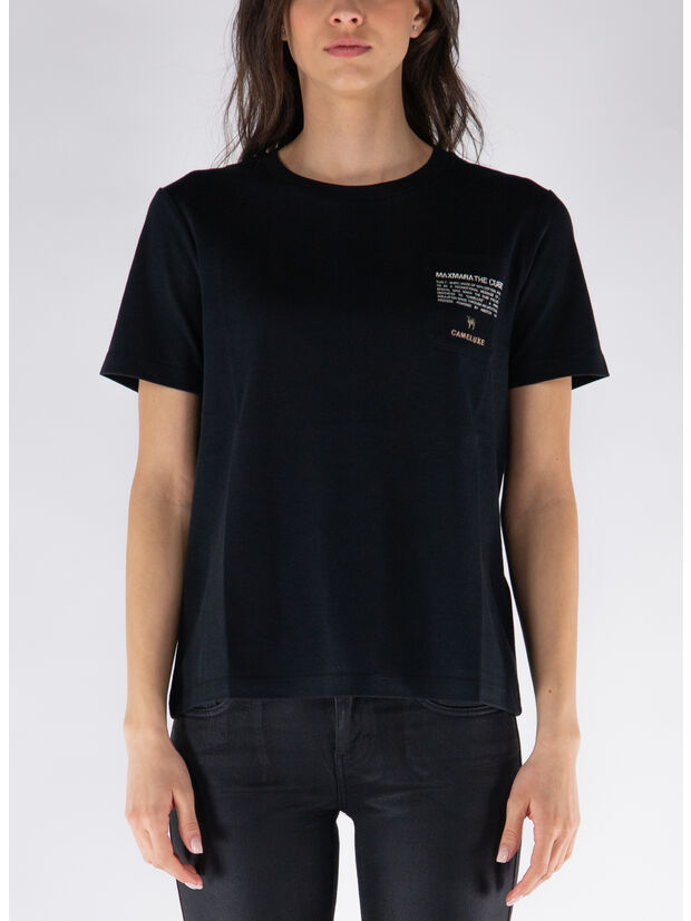 T-SHIRT IN JERSEY CON TASCHINO, 019 BLACK, large