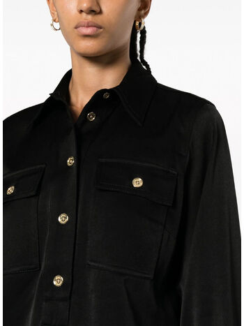CAMICIA A RASO, 001 BLACK, small