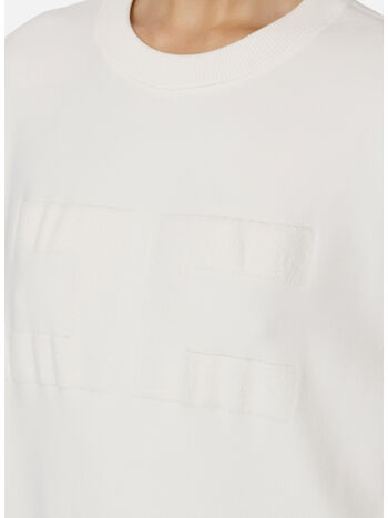 FELPA CROPPED LOGO RICAMATO, 360 AVORIO, small
