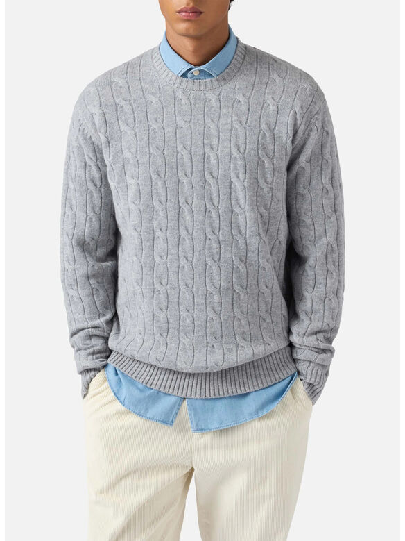 MAGLIONE REGENT BRAID WOOL, 00035I 15MLLIGHTMELANGE, medium