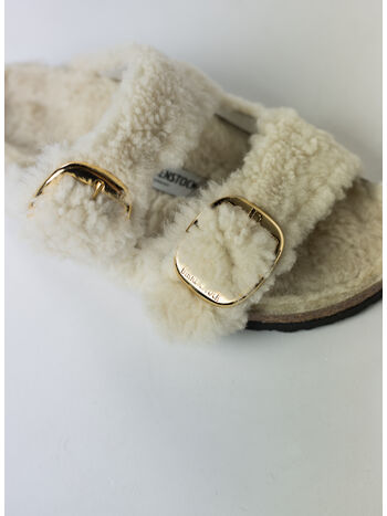 CIABATTA ARIZONA BIG BUCKLE SHEARLING, EGGSHELL, small
