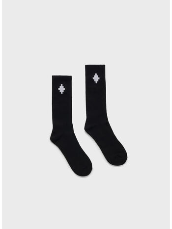 CALZINI CROSS SIDEWAY, 1001 BLACK WHITE, small