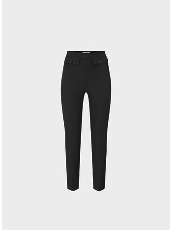 PANTALONE IN DOPPIO CRÊPE, 110 NERO, small