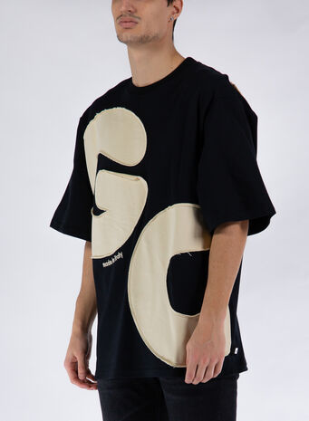 T-SHIRT LOGO OVERSIZE, 02BLACK, small