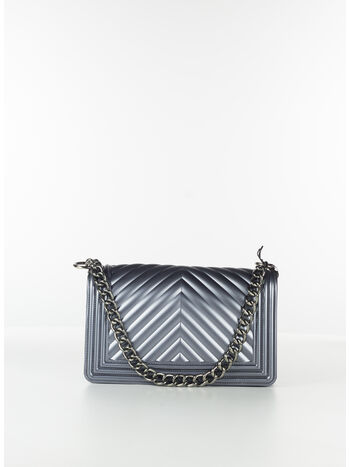 BORSA FLAT MANHATTAN, GUN METAL/BRUSH CDF, small