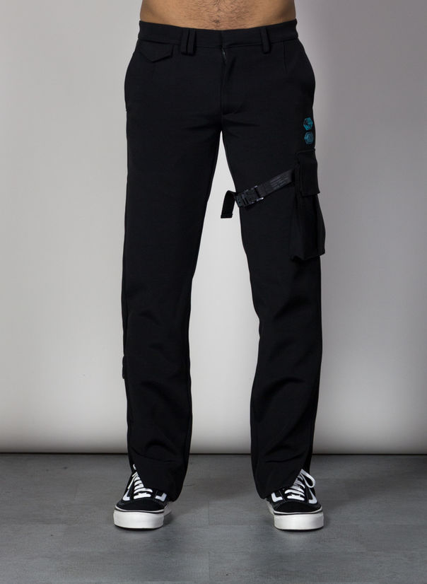 PANTALONE FORMAL CARGO, BLACK, large