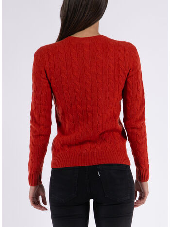MAGLIONE TRECCIATO, FADED RED, small