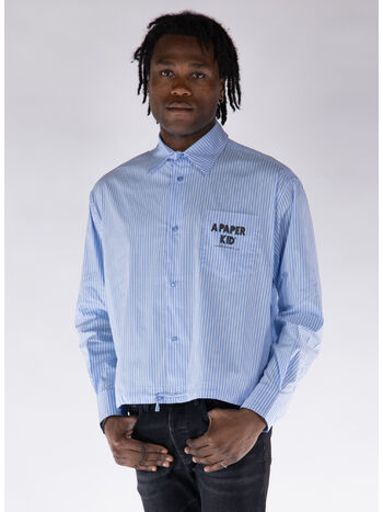 CAMICIA A RIGA CON TASCA, 050 LIGHT BLUE, small