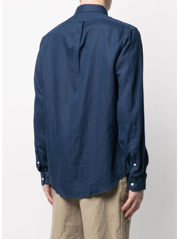 CAMICIA IN LINO, NEWPORT NAVY, small