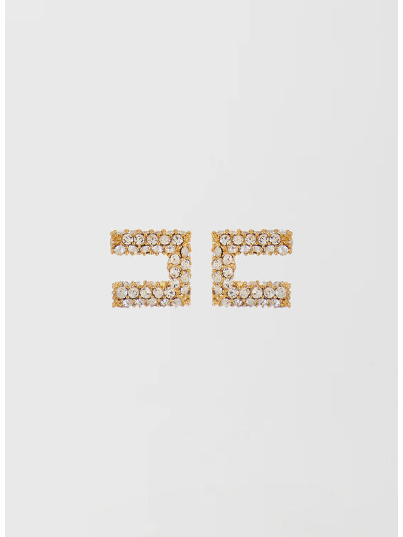 ORECCHINI CON STRASS, U95 ORO GIALLO, medium