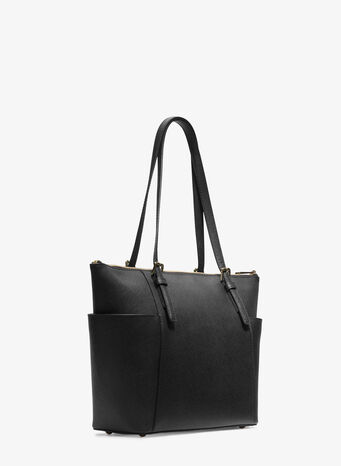 BORSA TOTE JET SET GRANDE IN PELLE SAFFIANO CON ZIP SUPERIORE, 001BLACK, small