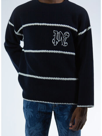 MAGLIONE PA MONOGRAM STRIPED, 4603 NAVY BLUE OFF WHITE, small
