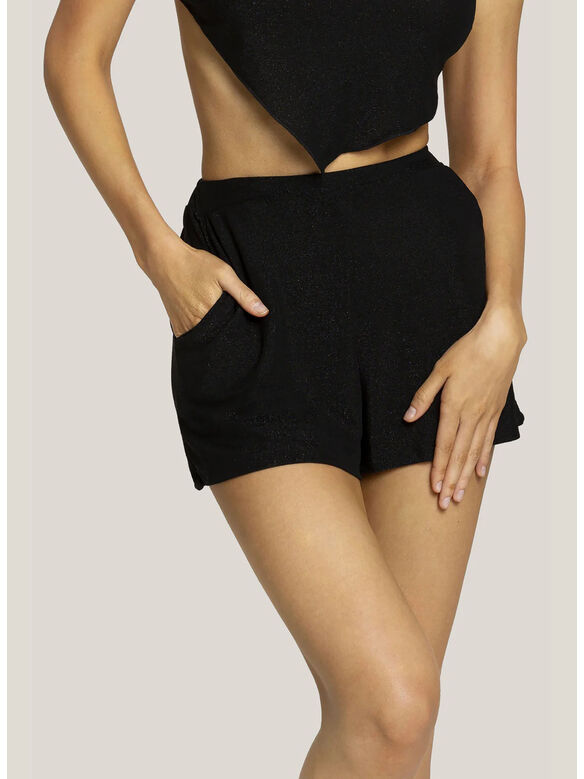 SHORT LUREX RESORT, 110 NERO, medium