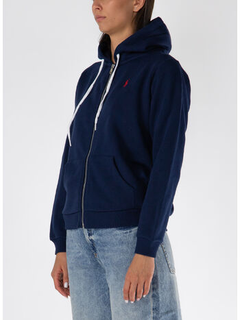 FELPA FULL ZIP CON LOGO, 002 CRUISE NAVY, small