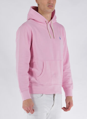 FELPA CON CAPPUCCIO FLEECE, 033CARMELPINK, small