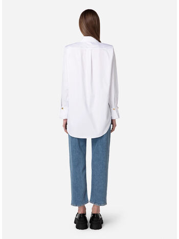 CAMICIA OVER IN POPELINE, 100 BIANCO, small